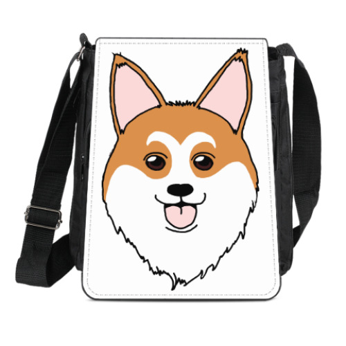 Сумка-планшет с принтом Собака-улыбака