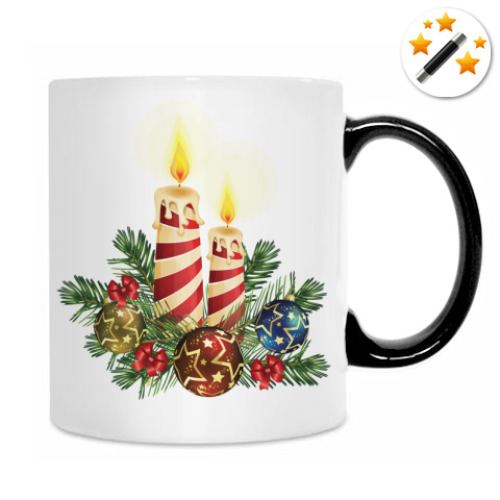 Кружка-хамелеон с принтом Новый год.