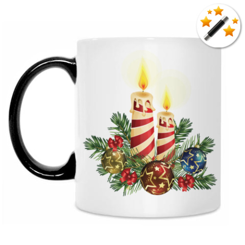 Кружка-хамелеон с принтом Новый год.