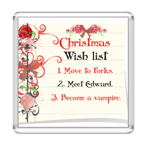Магнит с принтом  Christmas wish list