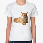 Классическая женская футболка кот