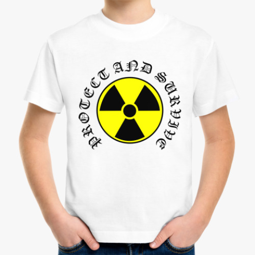 Детская футболка с принтом Protect and survive