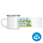 Кружка металлическая белая (круговая запечатка)