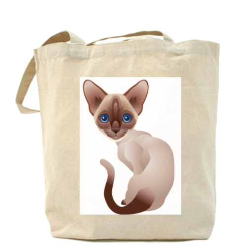 Сумка шоппер с принтом кошка