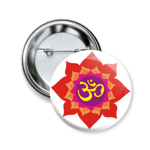 Значок 50мм с принтом Ом