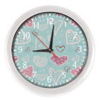 Настенные часы (с цифрами) Узор из сердец, валентинки