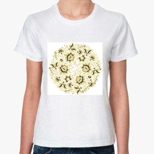 Классическая футболка с принтом Русский народный узор