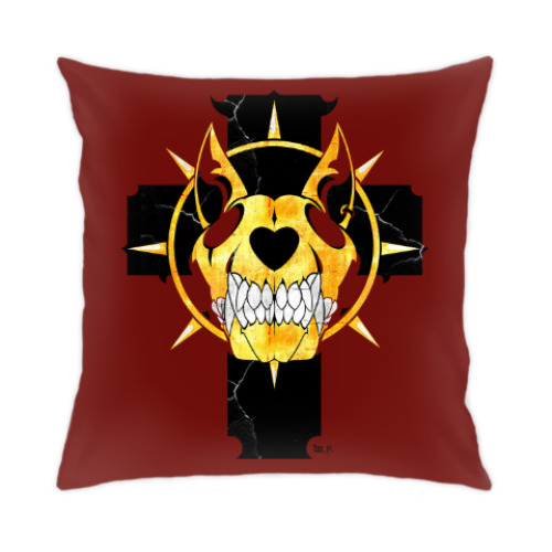 Подушка с принтом Dog skull