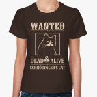 Классическая женская футболка Кот Шрёдингера