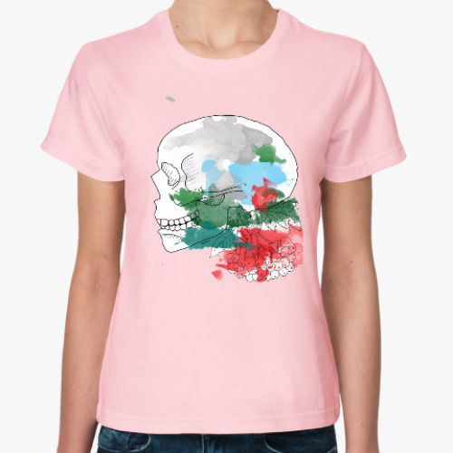 Женская футболка с принтом Ноябрьский череп