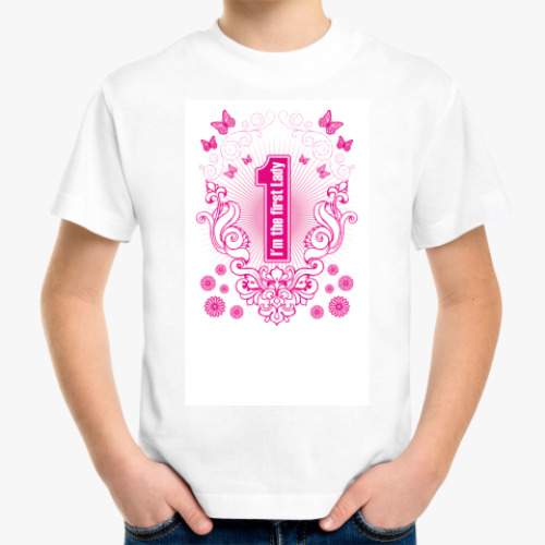 Детская футболка с принтом I'm First Lady