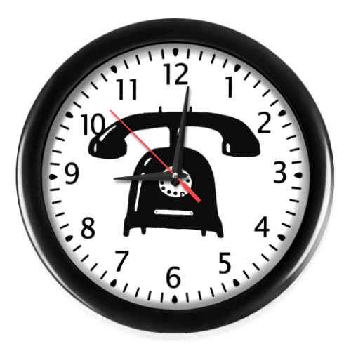 Настенные часы с принтом 'Телефон'