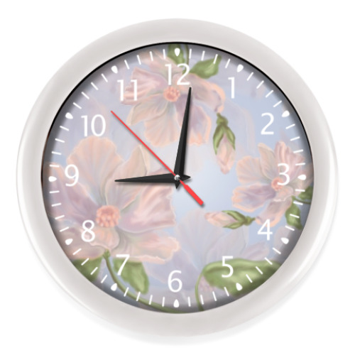 Настенные часы с принтом цветы