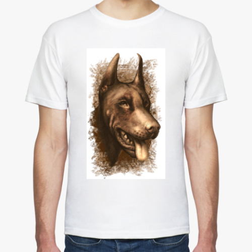 Футболка с принтом Доберман