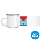 Кружка металлическая белая (круговая запечатка)