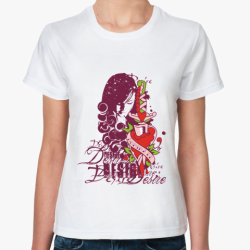 Классическая футболка с принтом Desire