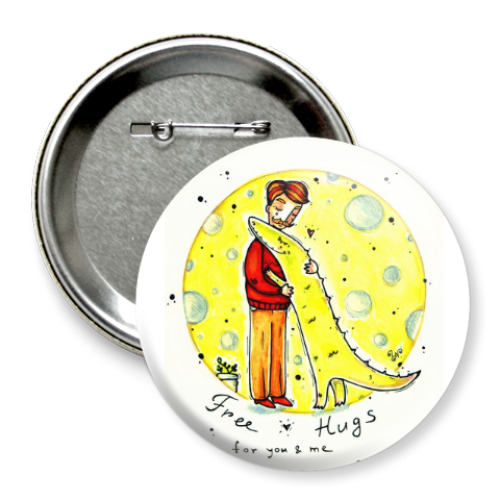 Значок 75мм с принтом Крокодил