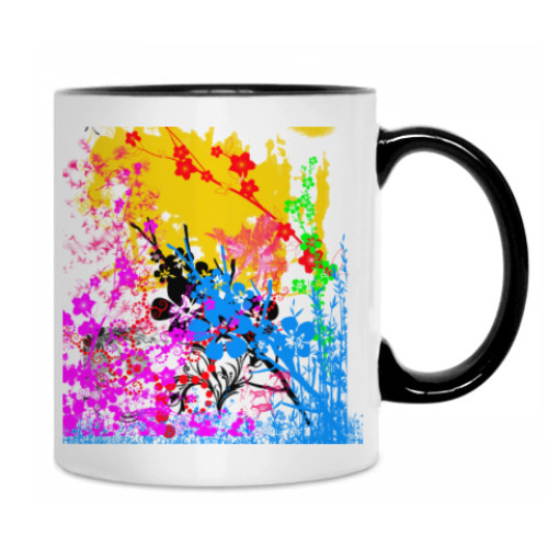 Кружка с принтом Цветущий сад