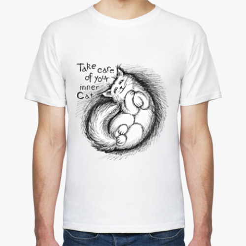 Футболка с принтом Береги своего внутреннего Кота