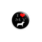 Значок 25 мм  I love my dog