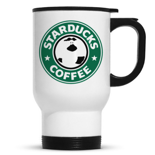 Кружка-термос с принтом Новогодняя Уточка