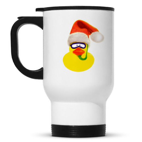 Кружка-термос с принтом Новогодняя Уточка