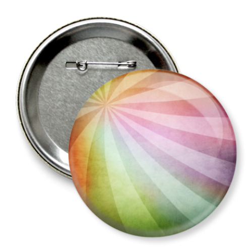 Значок 75мм с принтом цветные полоски