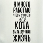 Я много работаю чтобы у кота была лучшая жизнь