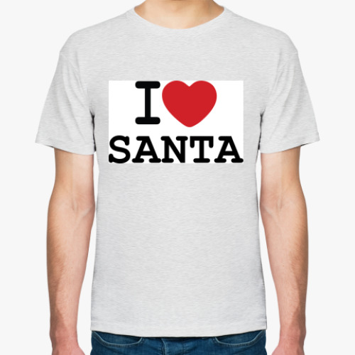 Футболка с принтом Новогодний принт I Love Santa