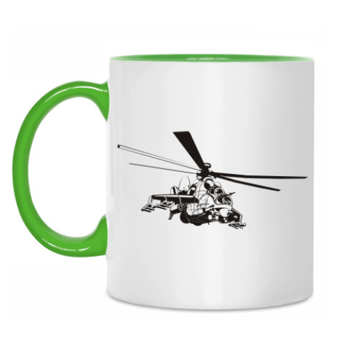 Кружка с принтом Вертолёт