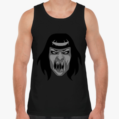 Майка с принтом Одержимая демоном девушка