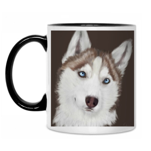 Кружка с принтом Хаски