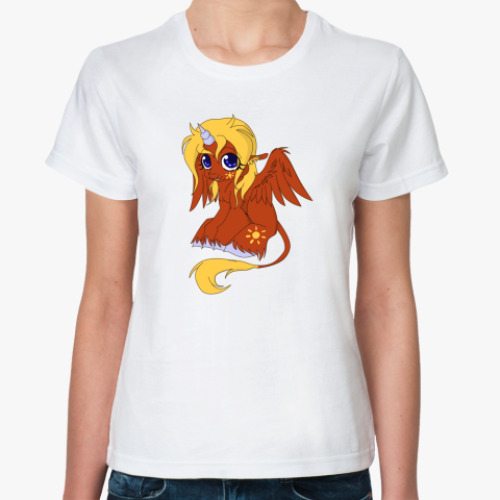 Классическая футболка с принтом Солнечный Юник