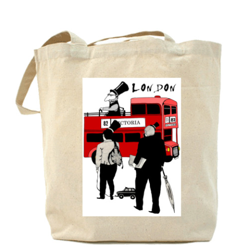 Сумка шоппер с принтом 'Лондон'