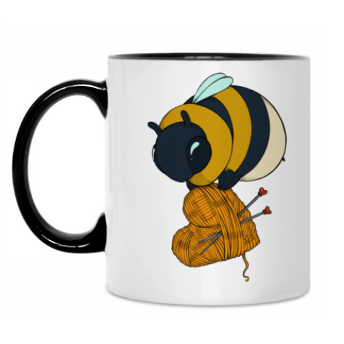 Кружка с принтом Шмель с мотком