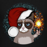 Новогодний грустный кот