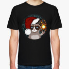 Новогодний грустный кот