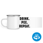 Кружка металлическая белая (круговая запечатка)