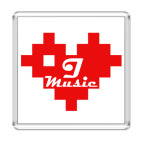 Магнит 6.5 x 6.5 см  I love music
