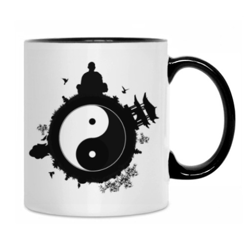 Кружка с принтом Инь и ян