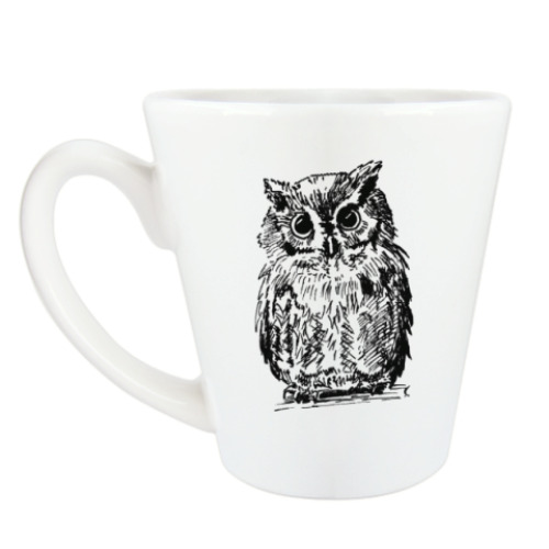 Чашка Латте с принтом Сова