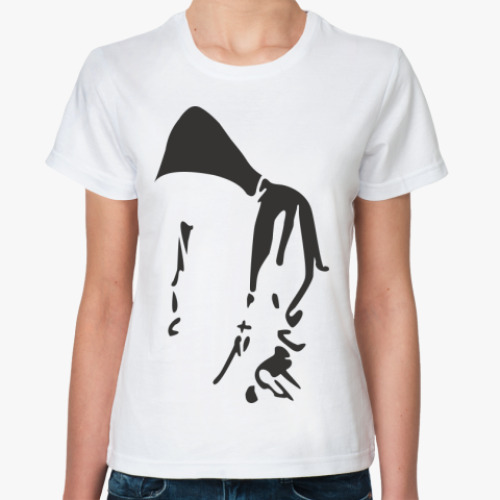 Классическая футболка с принтом Силуэт - Рэпер