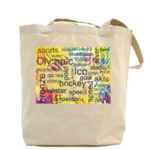 Сумка шоппер с принтом Слова