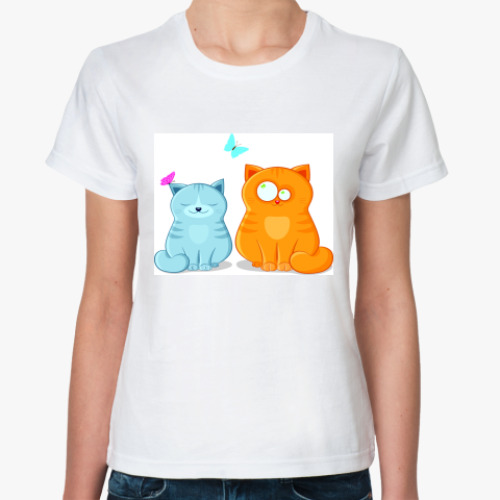 Классическая футболка с принтом CATS