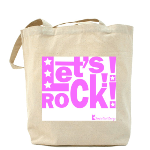 Сумка шоппер с принтом Let's Rock !