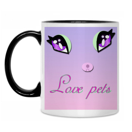 Кружка с принтом Love pets