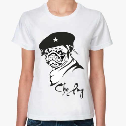 Классическая футболка с принтом CHE PUG