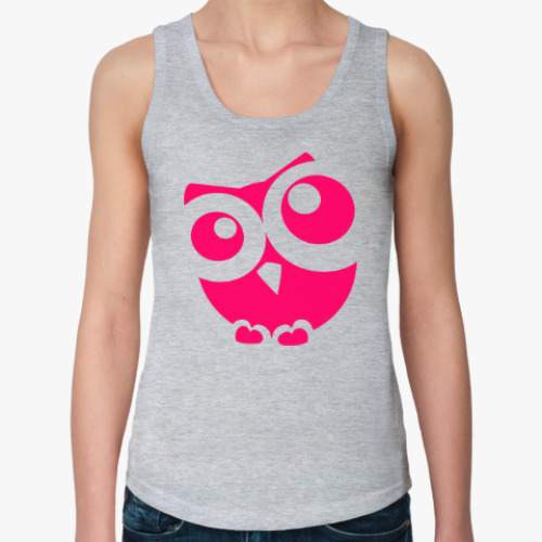 Женская майка с принтом Сова, совушка, мудрые в городе