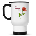 Кружка-термос белая Rose