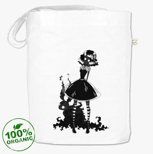 Сумка шоппер с принтом Black rabbit